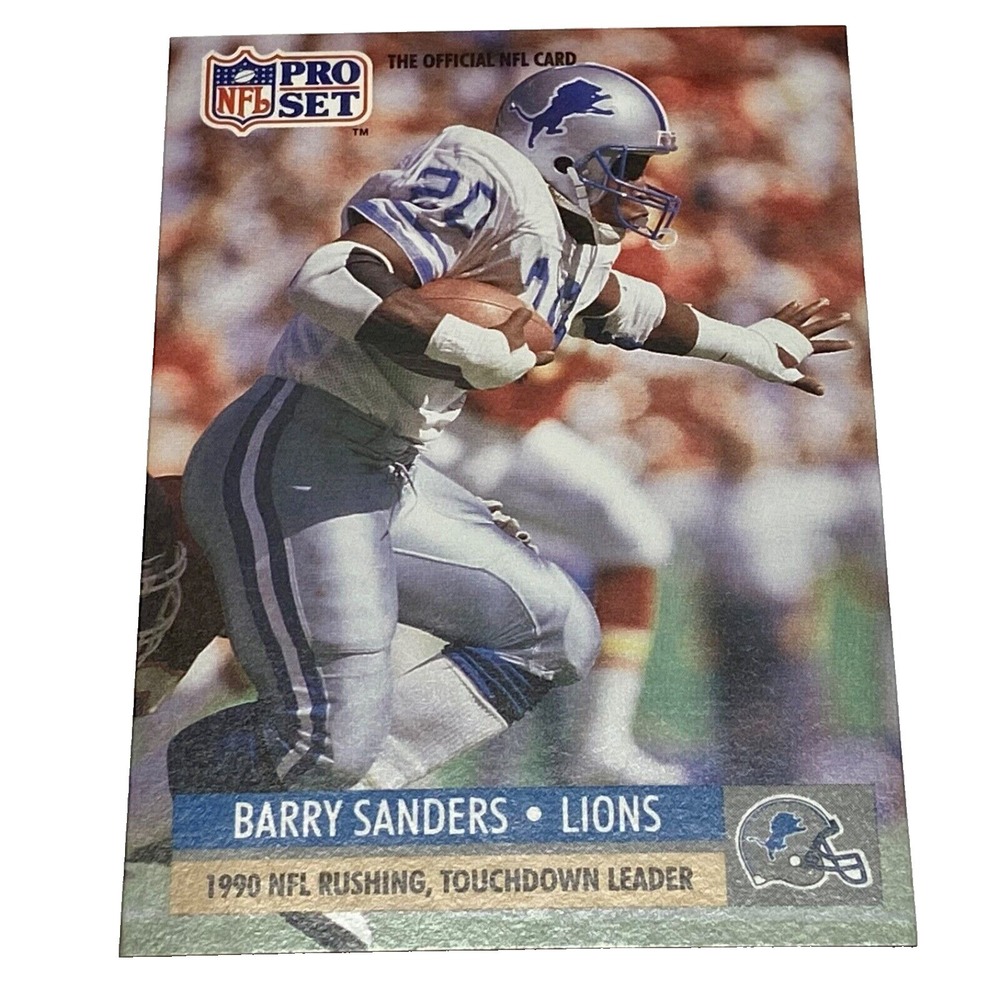 1991 Pro Set NFL Barry Sanders Detroit Lions Card #10 Mint No‎ Flaws